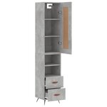 vidaXL Buffet haut Gris béton 34 5x34x180 cm Bois d'ingénierie