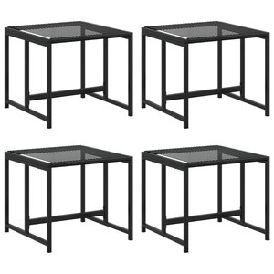vidaXL Tabourets de jardin lot de 4 noir résine tressée