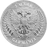Pièce de monnaie en Argent 5 Mark g 31.1 (1 oz) Millésime 2026 Germania GERMANIA