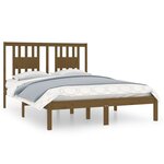 vidaXL Cadre de lit Marron miel Bois de pin massif 140x190 cm