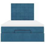 vidaXL Cadre de lit ottoman avec matelas bleu foncé 120x200 cm velours