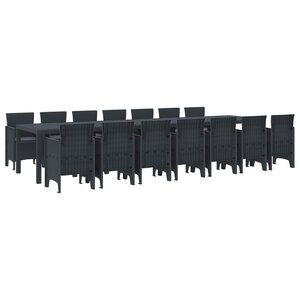 vidaXL Ensemble de salle à manger de jardin avec coussins 15 pc PP