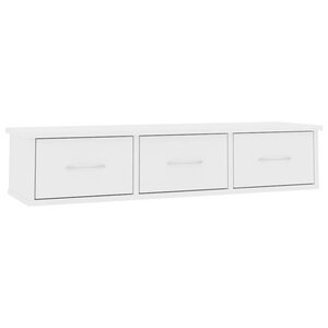 vidaXL Étagère murale avec tiroirs Blanc 88x26x18 5 cm bois ingénierie