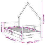 vidaXL Cadre de lit d'enfants tiroirs blanc 90x190 cm bois pin massif
