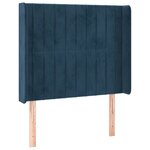 vidaXL Tête de lit avec oreilles Bleu foncé 103x16x118/128 cm Velours