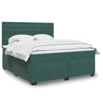 vidaXL Sommier à lattes de lit et matelas Vert foncé 180x200cm Velours