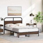 vidaXL Cadre de lit sans matelas 135x190 cm chêne marron