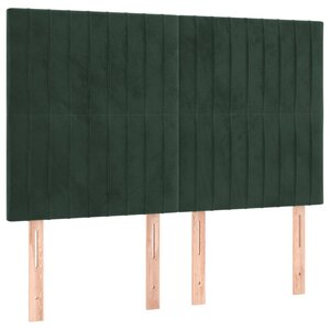 vidaXL Têtes de lit 4 Pièces Vert foncé 72x5x78/88 cm Velours