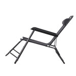 Chaise longue inclinable transat bain de soleil 2 en 1 pliant têtière amovible charge max. 136 Kg toile oxford facile d'entretien gris