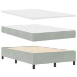 Lit Box Spring vidaXL avec Matelas & Lumière LED Gris clair 120x200 cm Velours