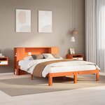vidaXL Lit bibliothèque sans matelas cire marron 120x190cm pin massif