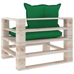 vidaXL Canapé palette de jardin avec coussins vert Bois de pin