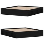 vidaXL Cadre de lit noir 180x200 cm super king