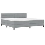 vidaXL Lit à ressort avec matelas & LED Gris clair 200x200 cm Tissu