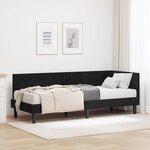 vidaXL Cadre de lit d'angle avec matelas 2 Pièces Noir Velours