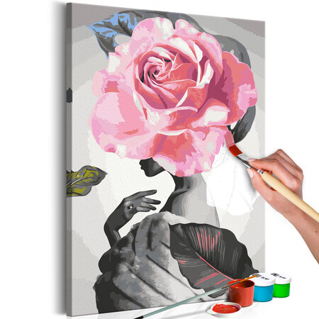 Tableau à peindre par soi-même - rose and fur l x h en cm 40x60