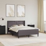 vidaXL Cadre de lit avec matelas Gris 160 x 200 cm Simili cuir