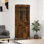 vidaXL Buffet haut Chêne fumé 69 5x34x180 cm Bois d'ingénierie