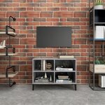 vidaXL Meuble TV avec pieds en métal Gris béton 69 5x30x50 cm