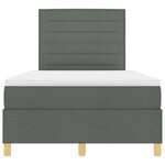 vidaXL Lit à ressort LED avec matelas Gris foncé 120 x 200 cm tissu