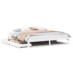 vidaXL Cadre de lit avec tiroirs sans matelas blanc 180x200 cm