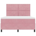 vidaXL Lit à ressorts avec matelas Rose 160 x 200 cm Velours