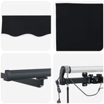 vidaXL Auvent Rétractable with Noir 400 × 300 cm tissu