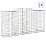 vidaXL Paniers à gabions arqués 11 Pièces 300x50x140/160 cm fer galvanisé