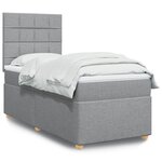 vidaXL Sommier à lattes de lit avec matelas Gris clair 100x200cm Tissu