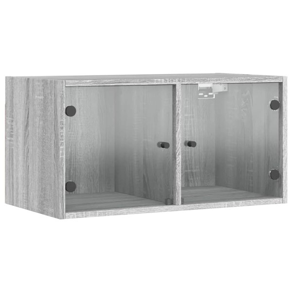 vidaXL Armoire murale avec portes en verre sonoma gris 68 5x37x35 cm