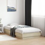vidaXL Cadre de lit avec lumières LED chêne sonoma 90x190 cm