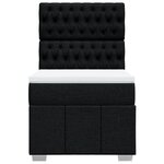 vidaXL Sommier à lattes de lit avec matelas Noir 90x200 cm Tissu