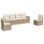 vidaXL Salon de jardin avec coussins 6 Pièces beige résine tressée