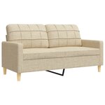 vidaXL Ensemble de canapés 4 Pièces avec repose-pied crème tissu