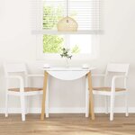 vidaXL Chaises à manger 2 Pièces blanc bois massif caoutchouc