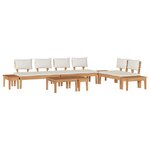 vidaXL Ensemble de canapé de jardin 5 pc Marron et Crème