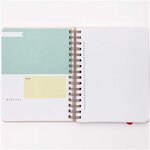 Agenda spécial bullet journal à spirales rose 96 feuilles - 16 5 x 21 5 cm