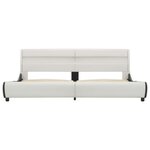 vidaXL Cadre de lit avec LED Blanc Similicuir 180 x 200 cm