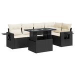 vidaXL Salon de jardin 6 Pièces avec coussins noir résine tressée