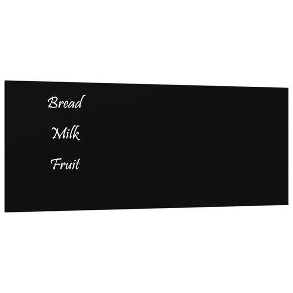 Tableau magnétique panneau écriture école maison bureau mural 50 x 20 cm verre trempé noir 02_0045468