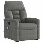 vidaXL Fauteuil inclinable de massage gris foncé tissu microfibre