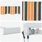 vidaXL Auvent Rétractable Vert et jaune 400 ×300 cm Tissu et Métal
