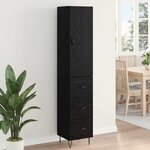 vidaXL Haut Armoire Chêne noir 69 5 x 34 x 180 cm Bois d'ingénierie