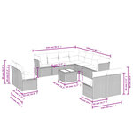 vidaXL Salon de jardin 12 Pièces avec coussins noir résine tressée