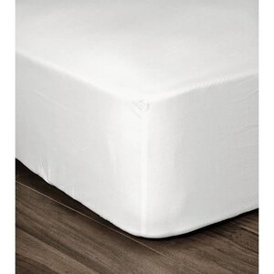 Drap Housse 100  coton 160 x 200 x 30 cm blanc