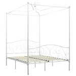 vidaXL Cadre de lit sans matelas avec baldaquin blanc 140x200 cm métal