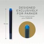 PARKER Quink 5 cartouches longues pour Stylo plume  encre bleue effaçable