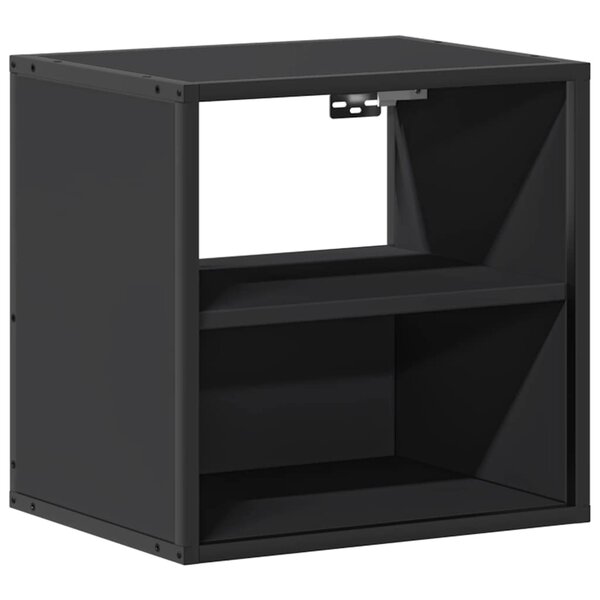 vidaXL Table de chevet murale noir 40x31x39 5 cm
