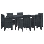 vidaXL Ensemble de salle à manger pour jardin 7 Pièces Anthracite