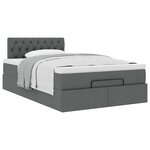 vidaXL Lit ottoman avec matelas gris foncé 120x200 cm tissu